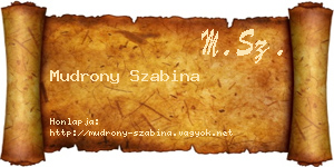 Mudrony Szabina névjegykártya